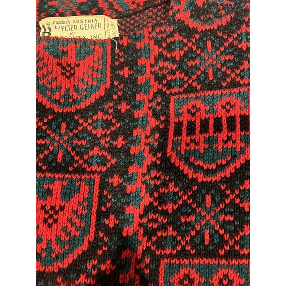100% Wool SKI SWEATER Mens M Vintage Peter Geiger Electric Grandpa VINTAGE 1960s - Picture 5 of 5